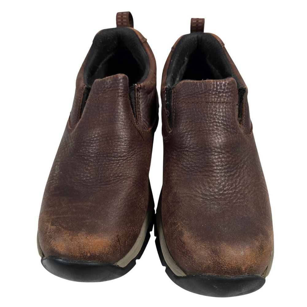 LL Bean Storm Chaser Slip On Shoes Womens 8 Brown Leather Vibram Arctic Grip Moc